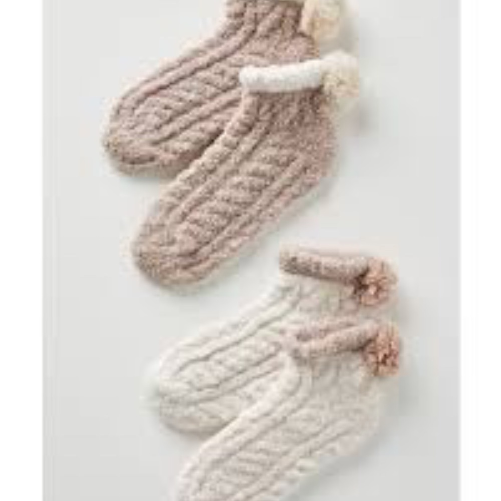 Anthropologie X Lemon Pom Cable-Knit Socks set - Picture 2 of 6